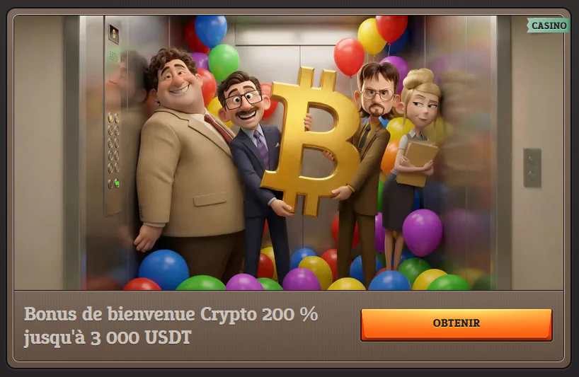 Bonus de bienvenue crypto SpinBoss de 200 % jusqu'à 3 000 USDT