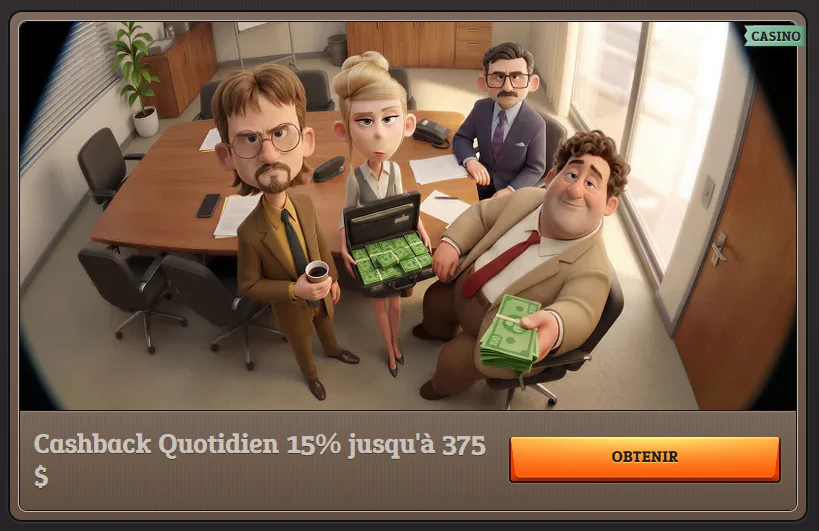 Cashback quotidien SpinBoss de 15 % sur les pertes